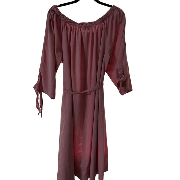 Speed Control New York  3X Blush Off Shoulder Tie Waist Dress - Picture 6 of 6